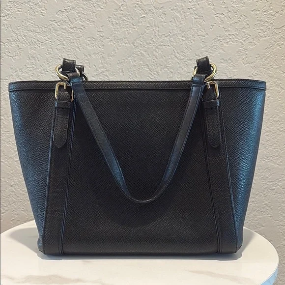 MCM Black Zip Tote with Gold Studs - Picture 3 of 13